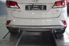 Тюнинг внедорожника Защита заднего бампера Hyundai Santa Fe GRAND 2018