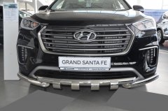 Тюнинг внедорожника Защита переднего бампера Hyundai Santa Fe GRAND 2018