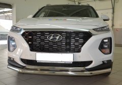 Тюнинг внедорожника Защита переднего бампера Hyundai Santa Fe 2018