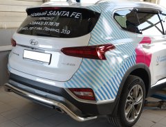 Тюнинг внедорожника Защита заднего бампера Hyundai Santa Fe 2018
