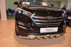 Тюнинг внедорожника Защита переднего бампера Hyundai Tucson 2018 III рестайлинг