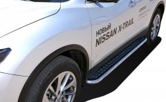 Тюнинг внедорожника Пороги с накладным листом Nissan X-trail 2018- наст. время (рестайлинг)