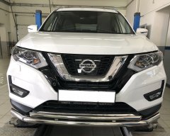 Тюнинг внедорожника Защита переднего бампера Nissan X-trail 2018- наст. время (рестайлинг)