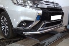 Тюнинг внедорожника Защита переднего бампера Mitsubishi Outlander 2019