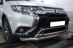 Тюнинг внедорожника Защита переднего бампера Mitsubishi Outlander 2019