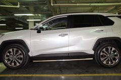 Тюнинг внедорожника Защита штатного порога труба Toyota RAV4 2019