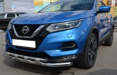 Тюнинг внедорожника Защита переднего бампера Nissan Qashqai 2017 рестайлинг