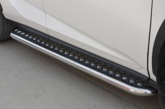 Тюнинг внедорожника Пороги с накладным листом Lexus NX200/NX300 2017 - наст. время