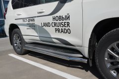 Тюнинг внедорожника Защита штатного порога труба Toyota Land Cruiser Prado 150 2010