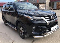 Тюнинг внедорожника Защита штатного порога труба Toyota Fortuner TRD 2018