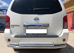 Тюнинг внедорожника Защита заднего бампера Nissan Pathfinder 2004-2010