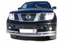 Тюнинг внедорожника Защита переднего бампера Nissan Pathfinder 2004-2010
