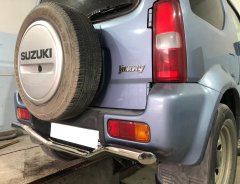 Тюнинг внедорожника Защита заднего бампера Suzuki Jimny 2012-2018