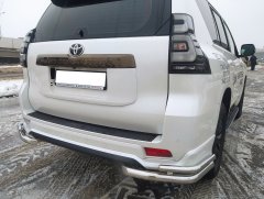 Тюнинг внедорожника Защита заднего бампера Toyota Land Cruiser Prado 150 Black Onyx 2020