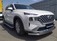 Тюнинг внедорожника Защита переднего бампера Hyundai Santa Fe 2021