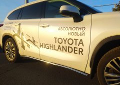 Тюнинг внедорожника Защита штатного порога труба Toyota Highlander 2021