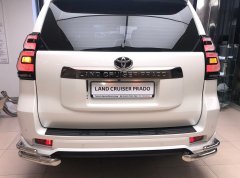 Тюнинг внедорожника Защита заднего бампера Toyota Land Cruiser Prado 150 Black Onyx 2020