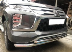 Тюнинг внедорожника Защита переднего бампера Mitsubishi Pajero Sport 2021