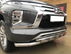 Тюнинг внедорожника Защита переднего бампера Mitsubishi Pajero Sport 2021