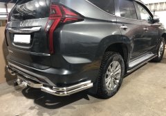 Тюнинг внедорожника Защита штатного порога труба Mitsubishi Pajero Sport 2021
