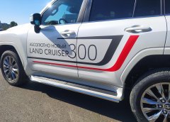 Тюнинг внедорожника Защита штатного порога труба Toyota Land Cruiser 300 GR Sport 2021