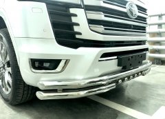 Тюнинг внедорожника Защита переднего бампера Toyota Land Cruiser 300 2021 (Юбилейная)