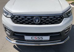 Тюнинг внедорожника Защита переднего бампера Changan CS55 2018г- наст. время 