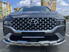 Тюнинг внедорожника Защита переднего бампера Hyundai Santa Fe 2021