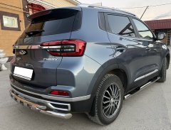 Тюнинг внедорожника Порог труба с проступью Chery Tiggo 4 Pro 2022