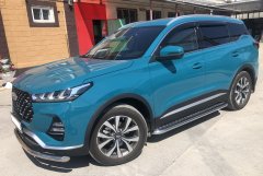 Тюнинг внедорожника Пороги с накладным листом Chery Tiggo 7 Pro Max 2024
