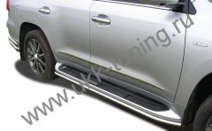 Тюнинг внедорожника Защита штатного порога труба Lexus LX 570 2007-2012