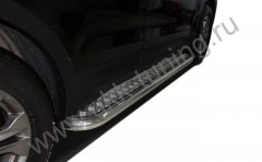 Тюнинг внедорожника Пороги с накладным листом Hyundai Santa Fe 2012