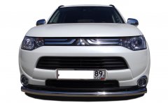 Тюнинг внедорожника Защита переднего бампера Mitsubishi Outlander 2012-2014