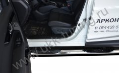 Тюнинг внедорожника Порог труба с проступью Nissan Qashqai 2015