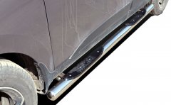 Тюнинг внедорожника Порог труба с проступью Hyundai ix35 2010