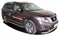 Тюнинг внедорожника Пороги с накладным листом Nissan Pathfinder 2015