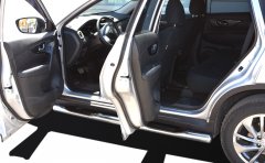 Тюнинг внедорожника Порог труба с проступью Nissan X-trail 2015 (T32) Третье поколение