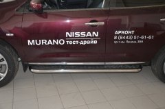 Тюнинг внедорожника Пороги с накладным листом Nissan Murano 2014