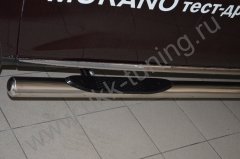 Тюнинг внедорожника Порог труба с проступью Nissan Murano 2014