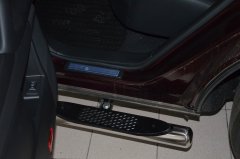 Тюнинг внедорожника Порог труба с проступью Nissan Murano 2014