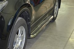 Тюнинг внедорожника Пороги с накладным листом Toyota RAV4 2015