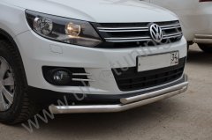 Тюнинг внедорожника Защита переднего бампера Volkswagen Tiguan 2011