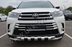Тюнинг внедорожника Защита переднего бампера Toyota Highlander 2017