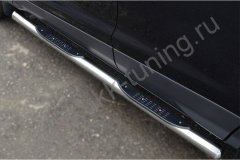 Тюнинг внедорожника Порог труба с проступью Ford Kuga 2011